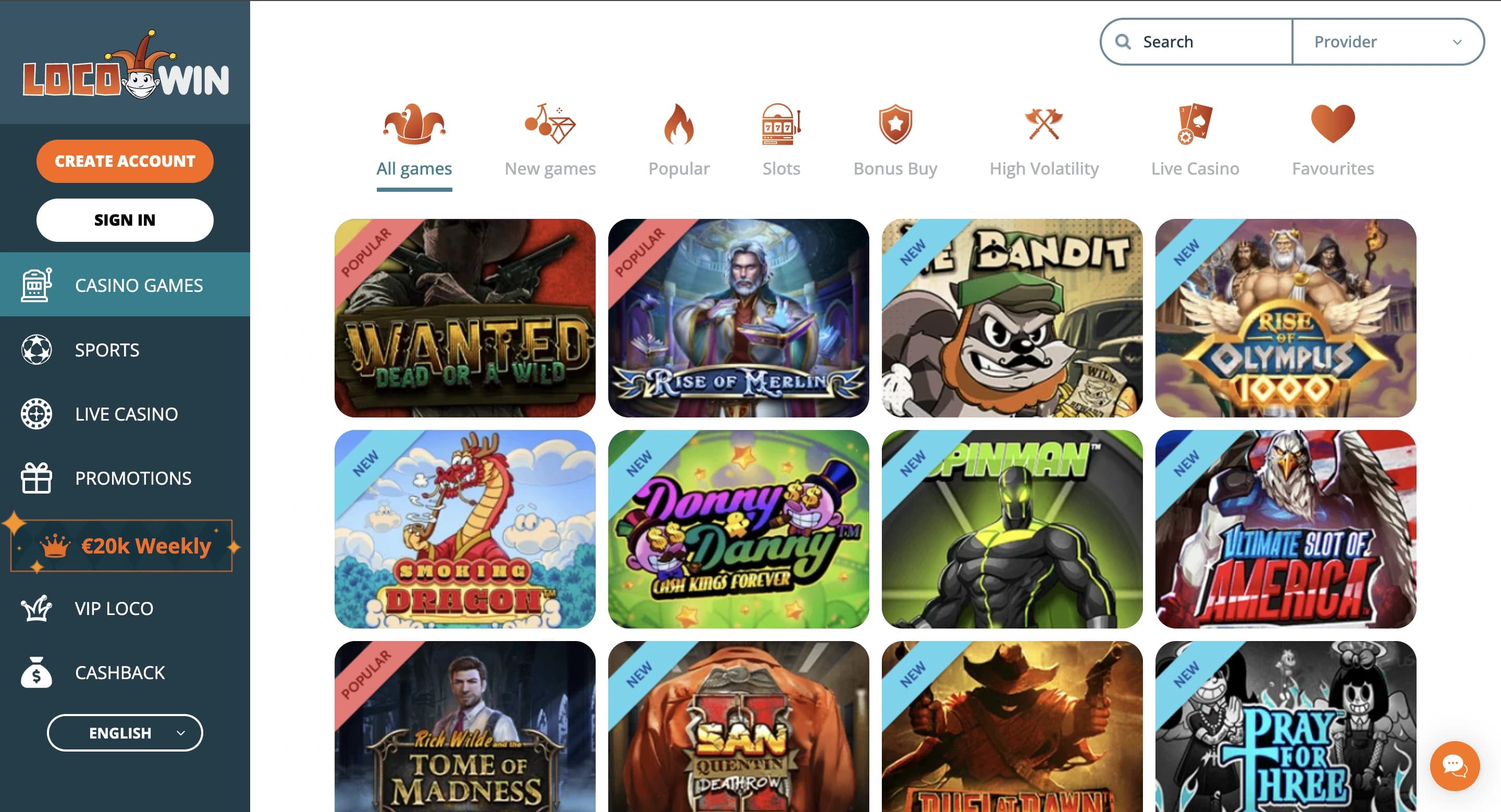Preview of the Locowin platform interface